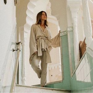 Daughters of India - Raw Wrap Top - Natural - Size XS/S - Gauze Cotton Cardigan